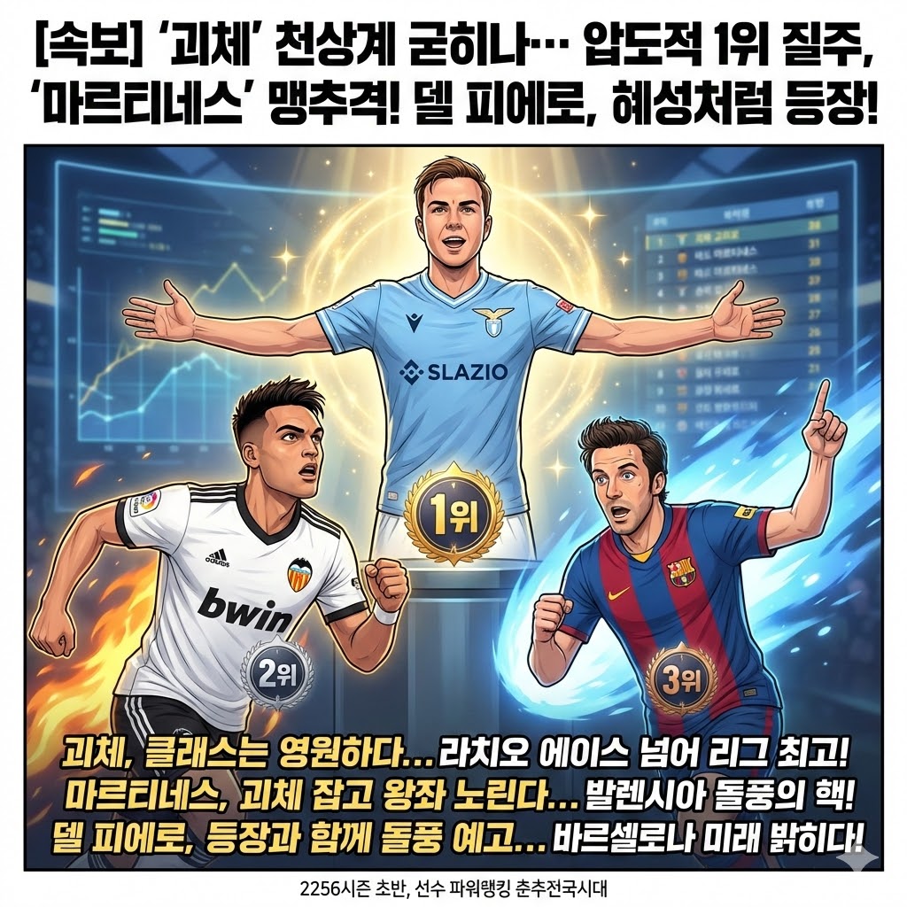 마리오 괴체 선수 파워랭킹 1위 등극라우타로 마르티